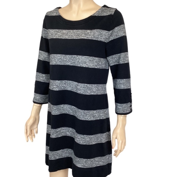 J Crew Gray & Black Maritime shift dress size small - Picture 2 of 6